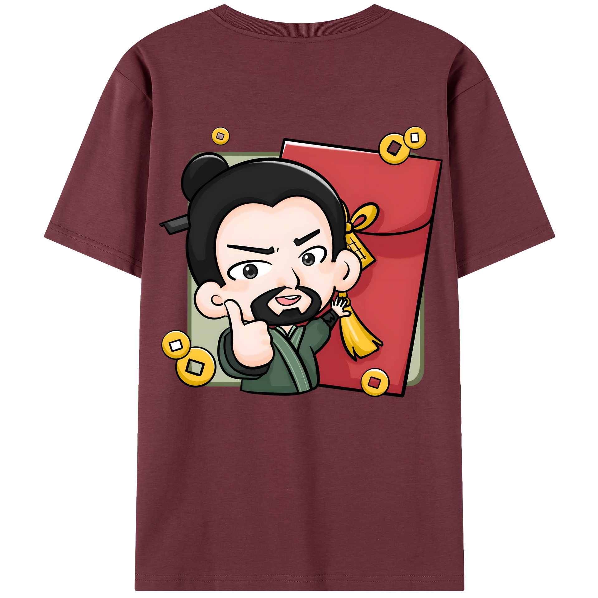 （画像用） Ne Zha 2 ナタ 魔童の大暴れ 綿100％半袖Tシャツ（背面プリント）